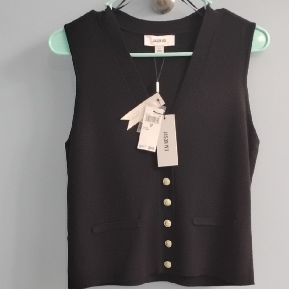 Jason Wu Tops - NWT Jason Wu Black Sleeveless Blouse with Gold Buttons Size Small P